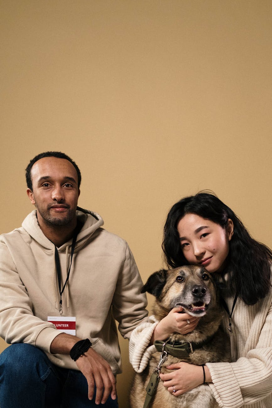 Family with dog